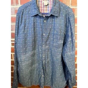 Mens CARBON 2 COBALT LG Blue Long Sleeve Lined Button Pocket Shirt Soft Casual